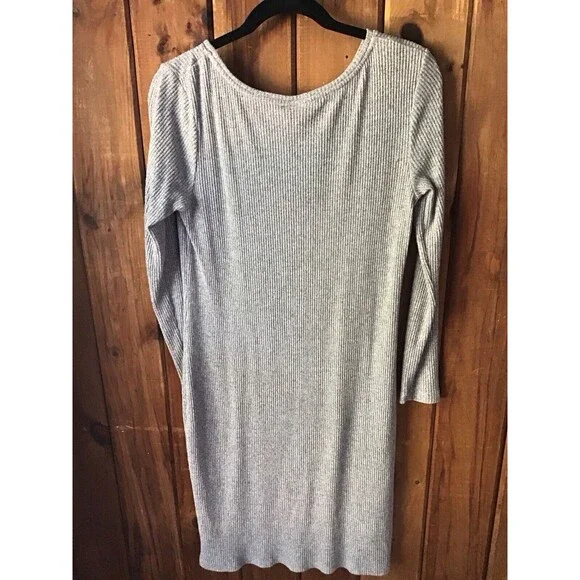 A New Day Sweater Dress Size M Heathered Gray Midi Length Lightweight Soft Knit - Picture 4 of 6